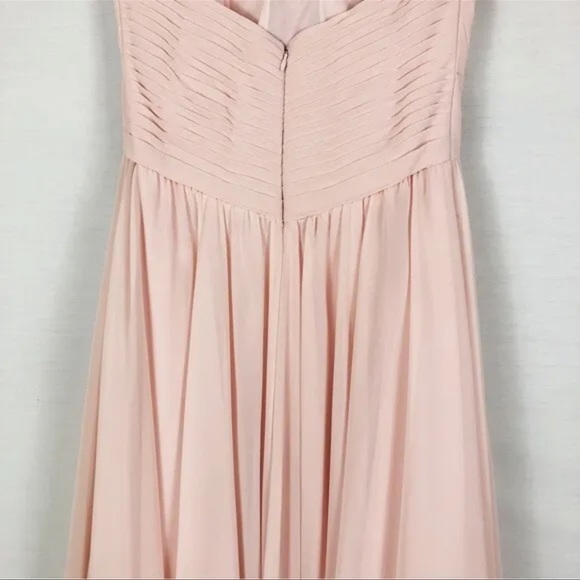 MORI LEE Bridesmaid Strapless Sweetheart Chiffon Formal Maxi Dress Blush Prom - Picture 4 of 14